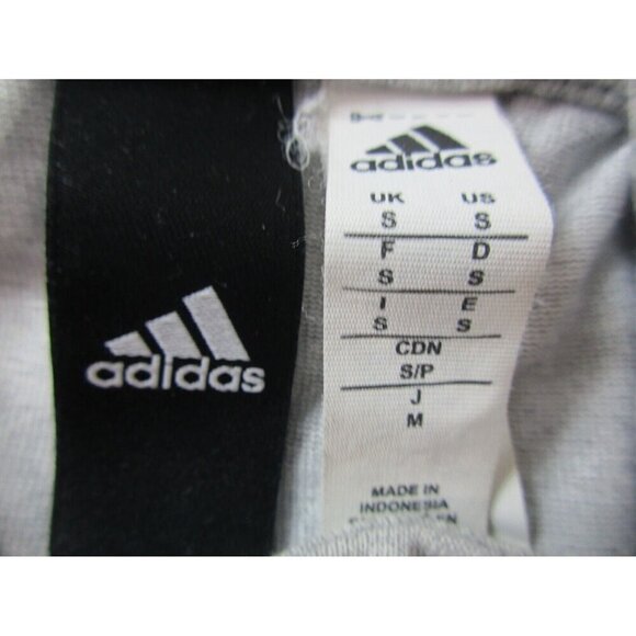 adidas Hoodie Womens Small Gray Black Cotton Long Sleeve Spell Out Logo Pullover - Picture 5 of 10